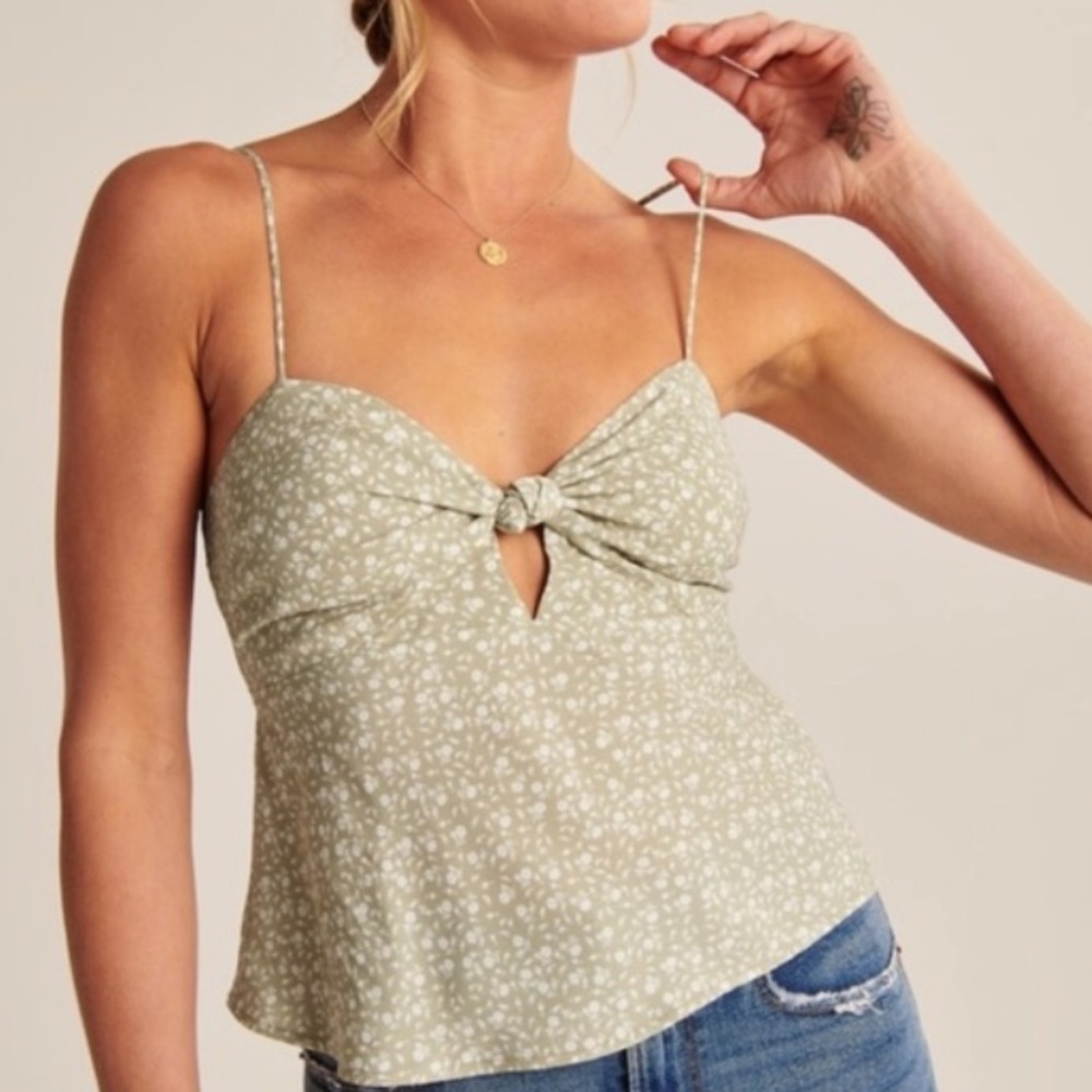 Floral Green Abercrombie Tank — S